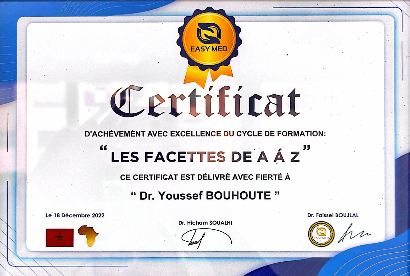 Certificat Facettes